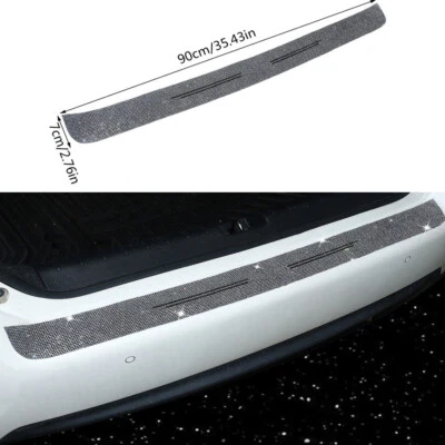 Protector de parachoques trasero de coche protector de placa de umbral antiarañazos almohadilla brillante moldura moldura Foto 1 de 4