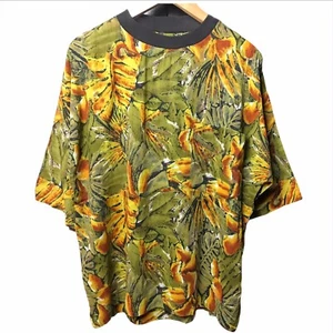 T-shirt uomo vintage goouch manica foglia stampa hawaiana grande nuova con etichetta!!! - Foto 1 di 5