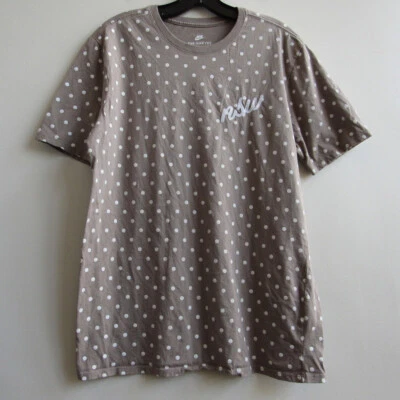 Nike NSW Men’s Polka Dot Short Sleeve Shirt Size Large Light Beige - Image 1 of 4