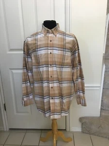 TwentyX Wrangler Jeans EUC Long Sleeve Tans Plaid Btn Up Cotton Shirt L - Picture 1 of 8
