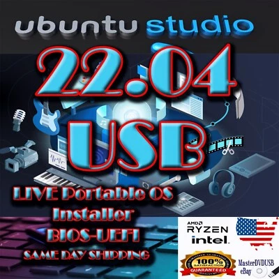 Ubuntu Studio 22.04.3 USB | UEFI Y BIOS | SISTEMA OPERATIVO PROTABLE GUARDA CAMBIOS | INSTALAR Foto 1 de 4