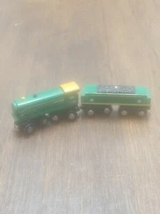 Imginarium Green Wooden Ttrain w Tender #47. Ikes. Brio. THOMAS & FRIENDS.  - Picture 1 of 11