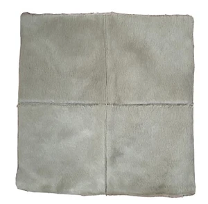 Pottery Barn Pieced Hair On Hide Leather Linen Pillow Cover 18” Sage Green - Picture 1 of 7