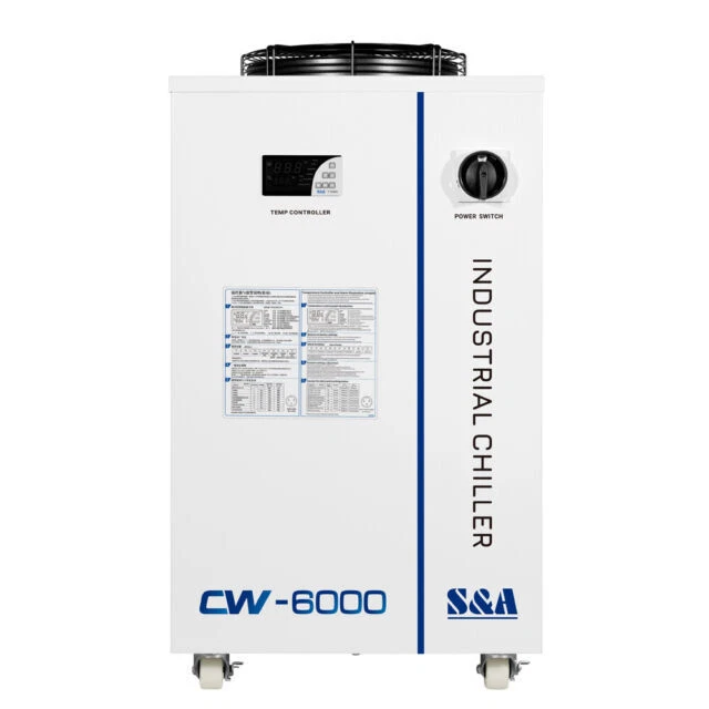 S&A CW-6000DN Industrial Water Chiller for 100W Solid-State Laser AC 110V 60HZ
