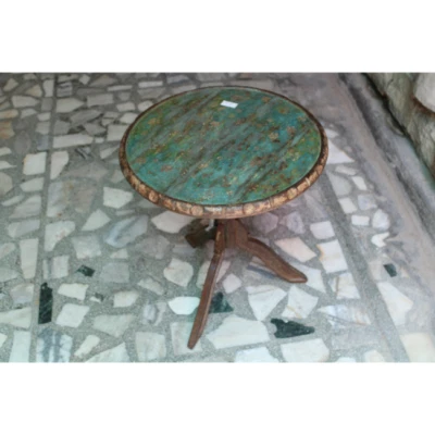 Indien Handmade Wooden Coffee Table Round Handcrafted Wooden Table - Image 1 of 4