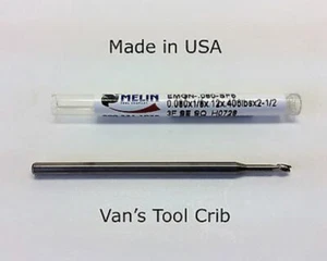 Carbide End Mill .080” Diameter 3FL 1/8” Shank Single End Micro Made In USA - Picture 1 of 2