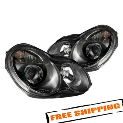 Anzo 121079 Black Projector Headlights for 2006-2007 Mercedes-Benz C280 - Imagem 1 de 3