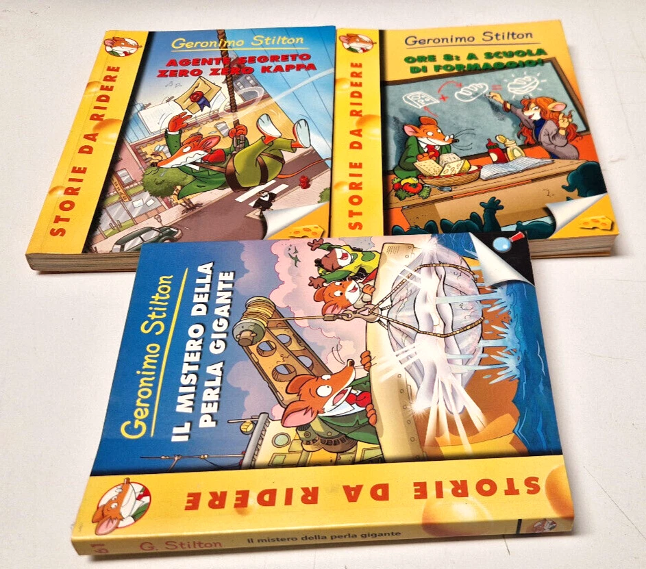 Lotto tre libri Geronimo Stilton Il mistero della Perla Gigante ORe 8 a scuola - Immagine 1 di 1