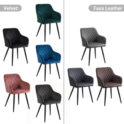 Set von 2 Kunstleder/Samt Esszimmerstühle Gepolsterter Sitz Home&Restaurant - Bild 1 von 4