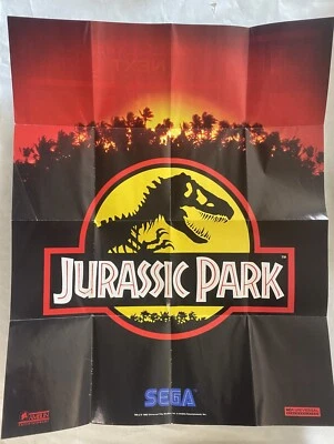 "Póster Jurassic Park Sega Genesis Welcome to the Next Level plegado 1992 17""x22""" Foto 1 de 4