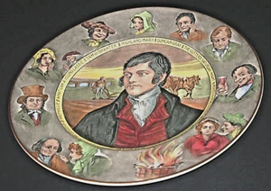 Royal Doulton Display Teller bunt Robert Burns Poet Center Figuren Rand - Bild 1 von 7