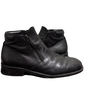 Gordon Rush Men Black Leather Boots With Zippers On Both Sides Size 46 US 13 - Picture 1 of 6
