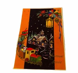 Katholische Christliche Heilige Gebetskarte Ephemera Kirche 1964 Weihnachtszug Frankreich - Bild 1 von 3