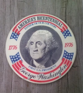 1976 America's Bicentennial George Washington Button Pin Pinback - Picture 1 of 4