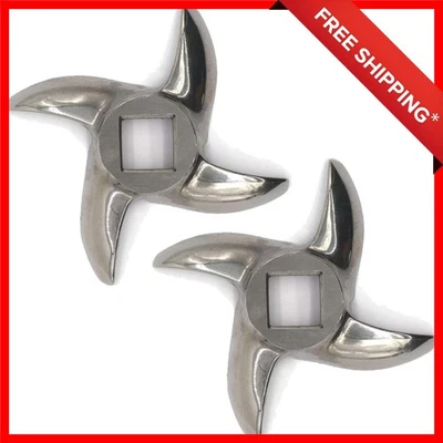 2 Pcs Fragile Stainless Steel Meat Grinder Blades - Check Size 12 Compatibility - Image 1 of 4