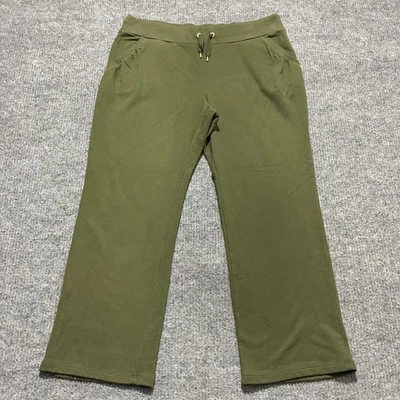 Calça de Moletom Lauren Ralph Lauren Feminina French Terry Extra Grande Verde Cintura Alta - Imagem 1 de 4