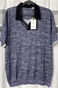 NWT Robert Graham Men The Static Short Sleeve Sweater Polo Grey XL Classic Fit - Picture 1 of 10