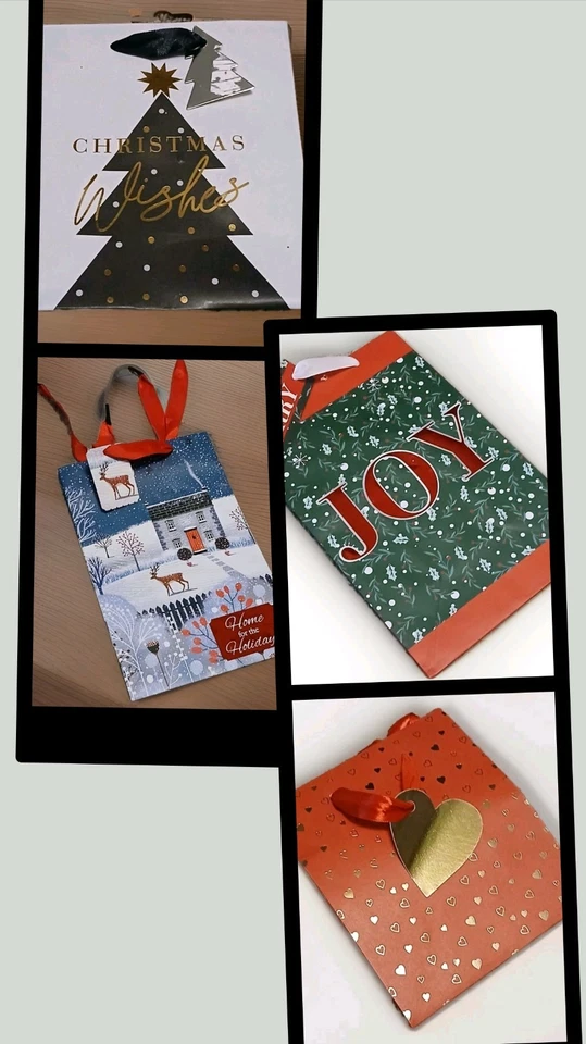 Paquete de 4 bolsas pequeñas de regalo de vacaciones de Navidad Foto 1 de 4