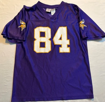 Camiseta Randy Moss YOUTH XL (18-20) Roxa Reebok Serigrafia Futebol NFL - Imagem 1 de 4