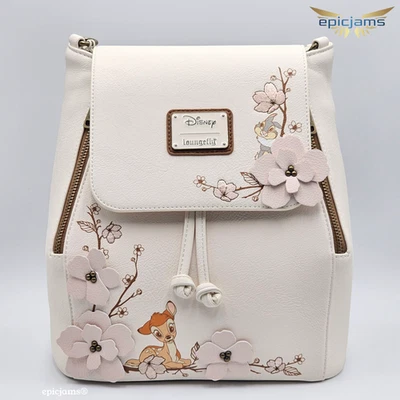 Loungefly Disney Bambi вишневый цветок вышитые цветы клапан мини рюкзак сумка - Изображение 1 из 4