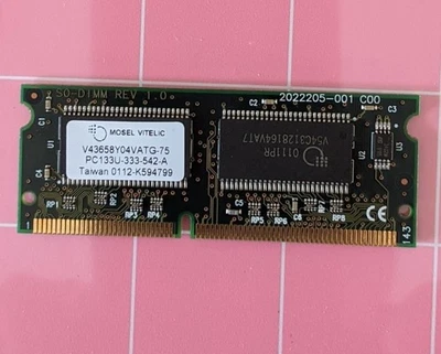 64MB PC-133 MOSEL VITELIC V43658Y04VATG-75 Laptop Memory Stick PC133 3.3V SDRAM - Image 1 of 4
