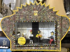 Retablo Handmade Mexico Folk Art Grateful Dead Band On Tin 7.5“X10.5“ RARE - Picture 1 of 7