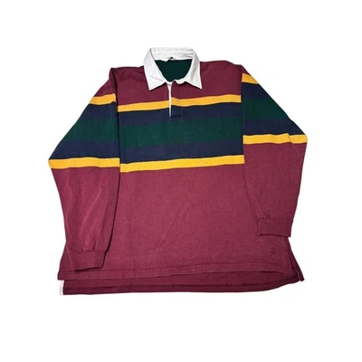 Vtg Brooks Brothers Golden Fleece Rugby Shirt Long Sleeve Striped Cotton XL Mens - Image 1 of 4