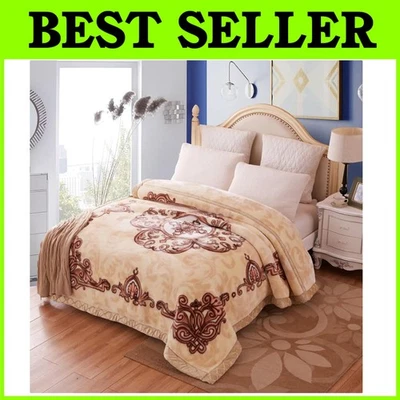 Manta de cama Raschel suave y sedosa, 2 capas, tamaño king Foto 1 de 4