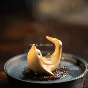 China Yixing Zisha Pottery Purple Clay Cute Animal Ceramic Whale Tea Pet Statue - Picture 1 of 8