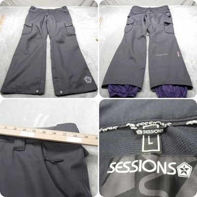 Pantalones de nieve Sessions Alternative para mujer grandes grises impermeables Recco cargo 36x32 Foto 1 de 4