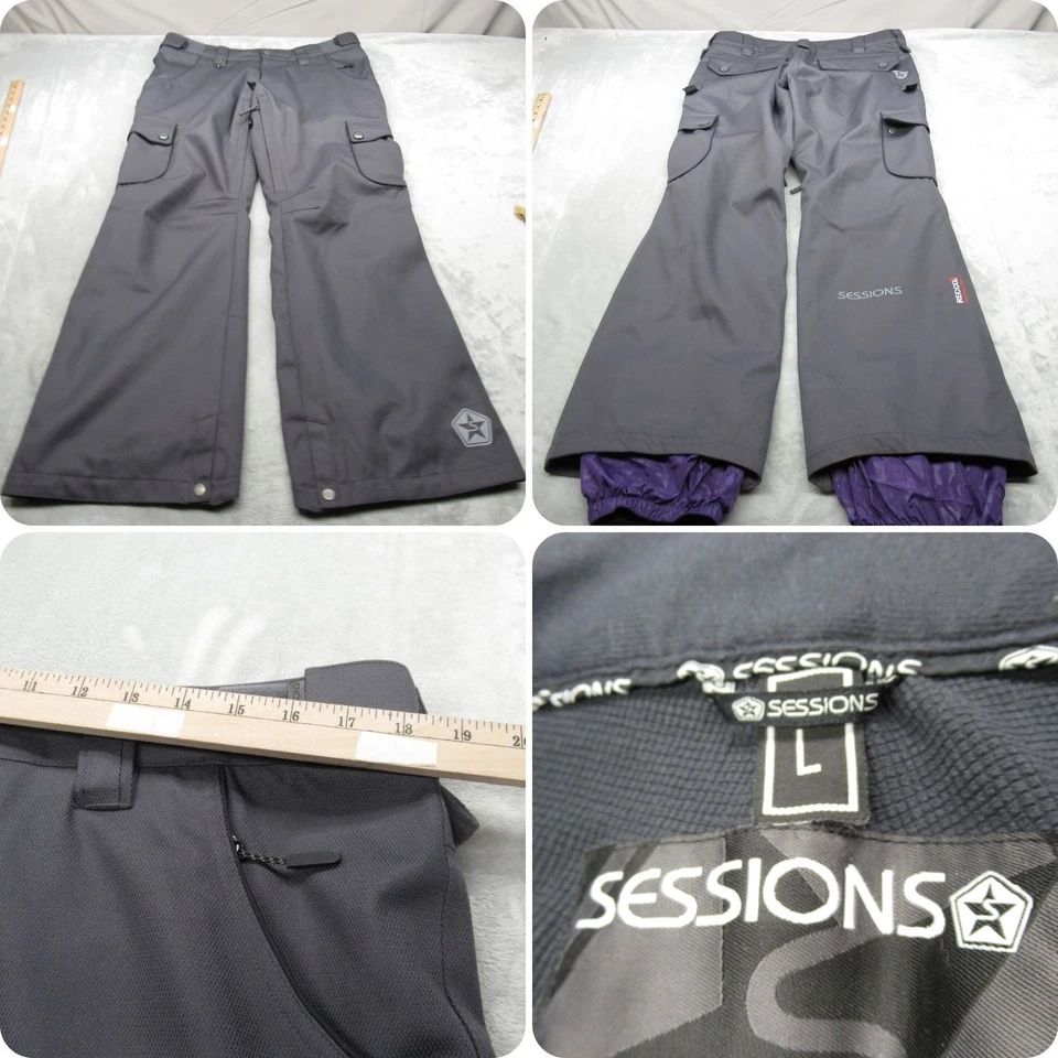 Pantalones de nieve Sessions Alternative para mujer grandes grises impermeables Recco cargo 36x32 Foto 1 de 4