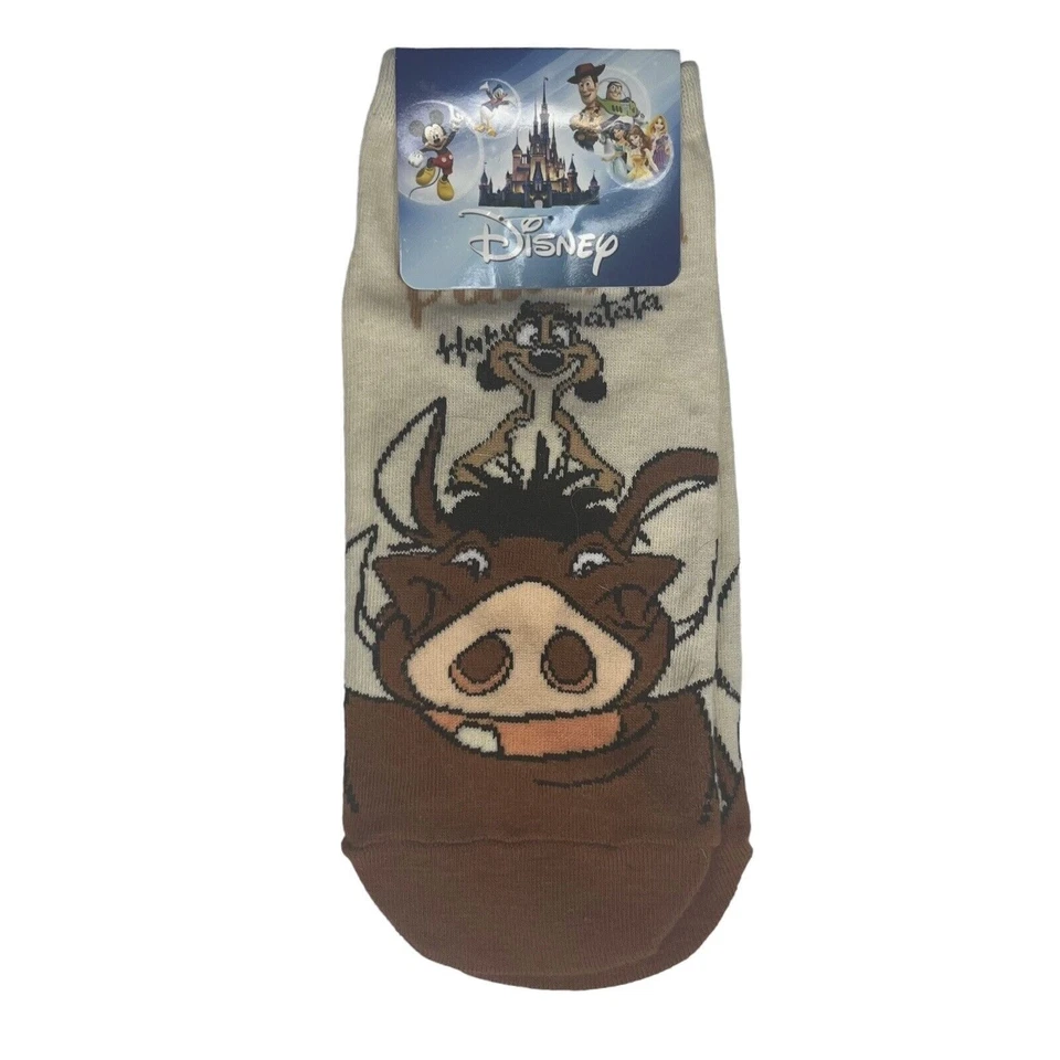 Disney El Rey León Mujer Calcetines Pumba Timón Marrón Nuevos Foto 1 de 4