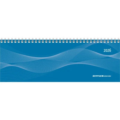 NEUMANN VERLAGE Zettler Tisch-Querkalender Kalender Profi 2026 - blau - 30 x 11 cm