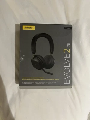 Jabra Evolve2 75 Black Wireless Bluetooth Headset - Image 1 of 4