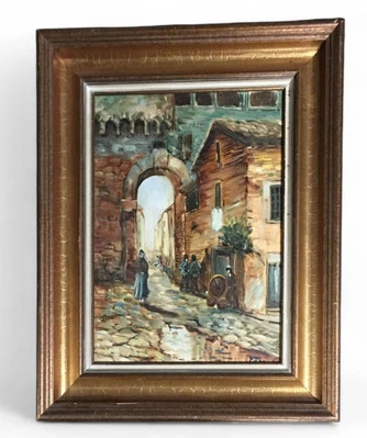 Artist Signed Oil On Canvas, Via Giulia Roma - Image 1 of 4