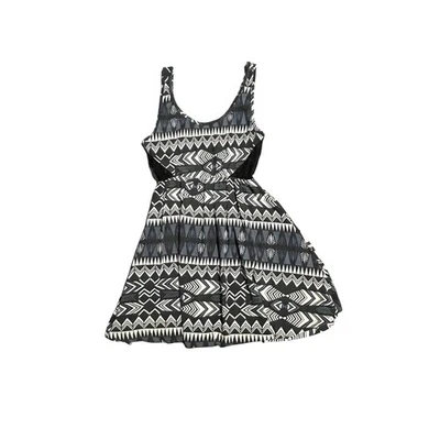 Element Black White Geometric Print Sleeveless Dress - Large - Image 1 of 3