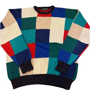 Vintage Greenwich Men’s Sweater Size XL Made In Hong Kong Colorful - Picture 1 of 7