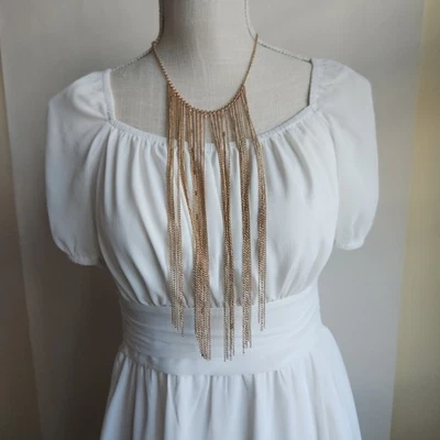 "Collar babero con flecos múltiples hebras tono dorado Ettika | Extensor de 18"" + 3""" Foto 1 de 4