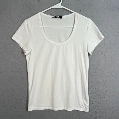 Camiseta Theory Mujer Talla Grande Blanca Cuello Redondo Mezcla Algodón Foto 1 de 4