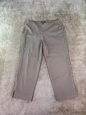 Pantalones de vestir Roz Ali para mujer talla 14 marrón elástico capris recortados E501 Foto 1 de 4
