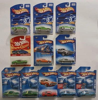 Лот из 11 1998-2011 Hot Wheels первое издание классика Muscle M. 71 Plymouth GTX - Изображение 1 из 4