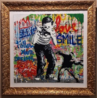 Pintura Original Mr. Brainwash "Sonrisa" 22"x22" 1/1 Arte Graffiti Foto 1 de 4