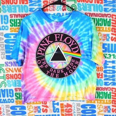 Pink Floyd Dark Side Of The Moon Tie Dye T Shirt Size M Cropped Foto 1 de 4