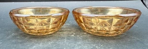 "Par de cuencos de bayas pequeños de vidrio de carnaval de colección de 4,5"" corte diamante WW - Imagen 1 de 5