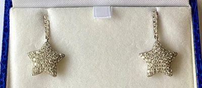 Raro: Pendientes estrella de diamantes de 2,03 quilates de oro blanco de 18 quilates Sonia Bitton Galerie de Bijoux Foto 1 de 4