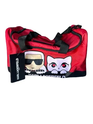 Karl Lagerfeld Red Duffel Bag New W/Tags Long Strap Zip Closure - Image 1 of 4