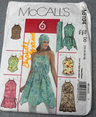 McCalls M5104 Sewing Pattern Misses Halter Dresses Size 12-14-16-18 Uncut  2006 - Image 1 of 4