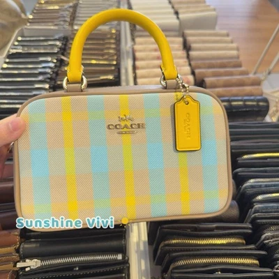 Bolso Bandolera Coach Nuevo con Etiquetas con Estampado a Cuadros cbi90 Maíz Brillante Foto 1 de 4