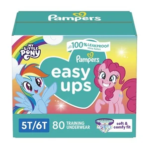 Pampers Easy Ups Training Pants 5T-6T 80 Count My Little Pony Potty Underwear - Picture 1 of 6