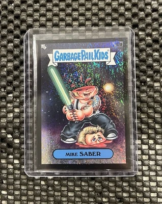 Topps Garbage Pail Kids Green Day Mike SABER 8/10 SP Puzzle Piece Black #47A - Image 1 of 2